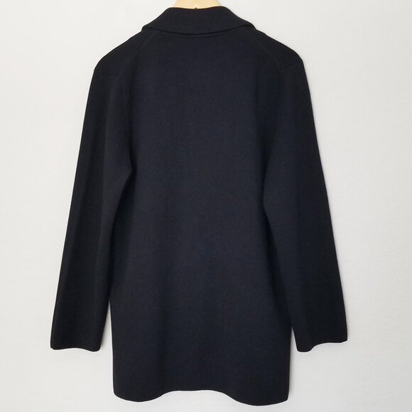 J.Crew Cecile Relaxed Sweater-Blazer Cardigan Jacket M Black Wool Blend BF013 - Picture 8 of 16